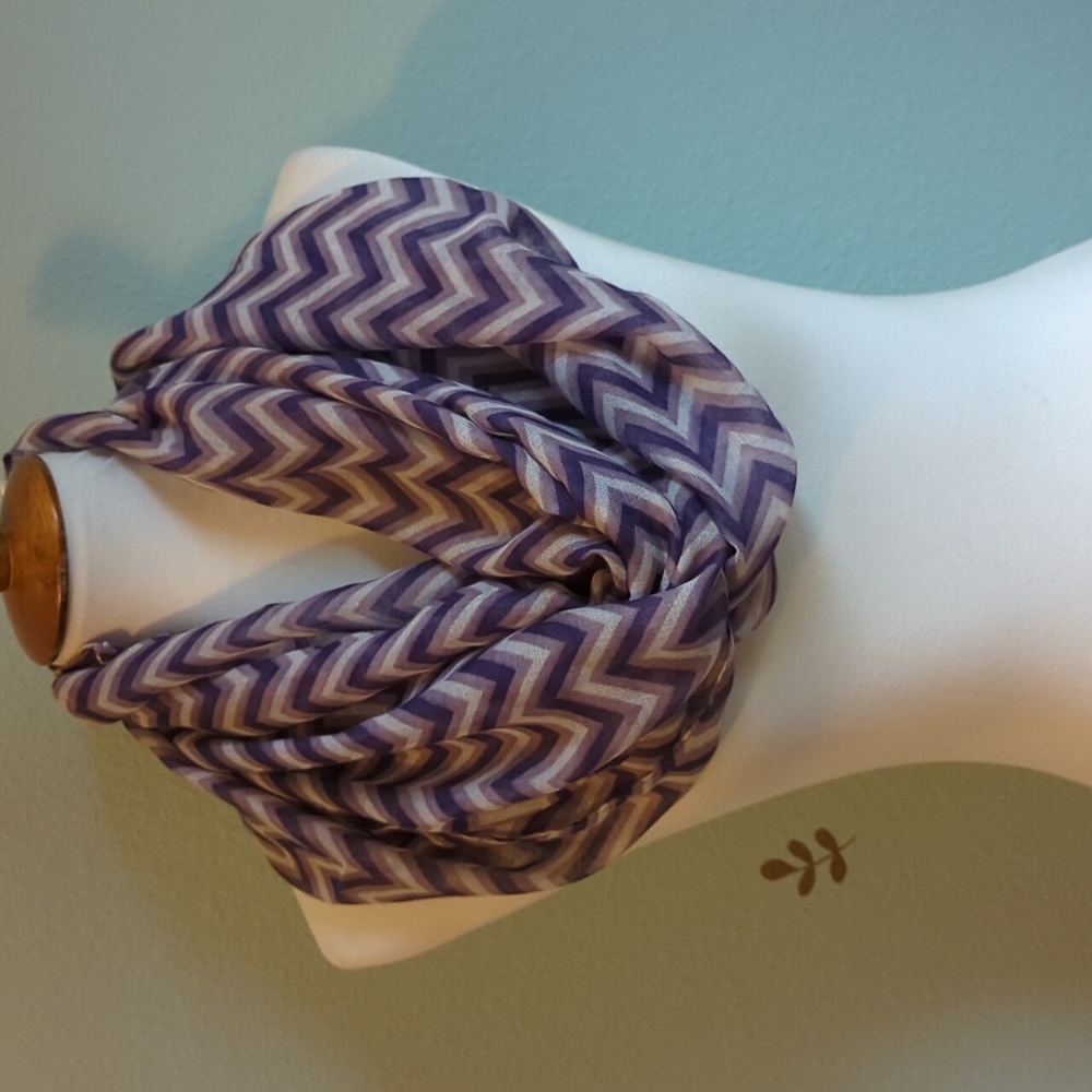 Purple Chevron Infinity Scarf